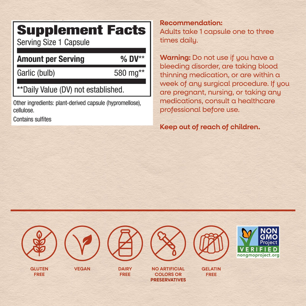 Nature's Way Garlic Bulb Capsules for Heart Health - 100 Capsules - image 6