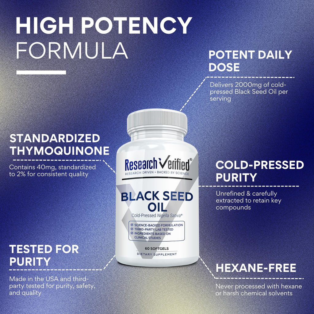 Research Verified Black Seed Oil - 30 Softgels