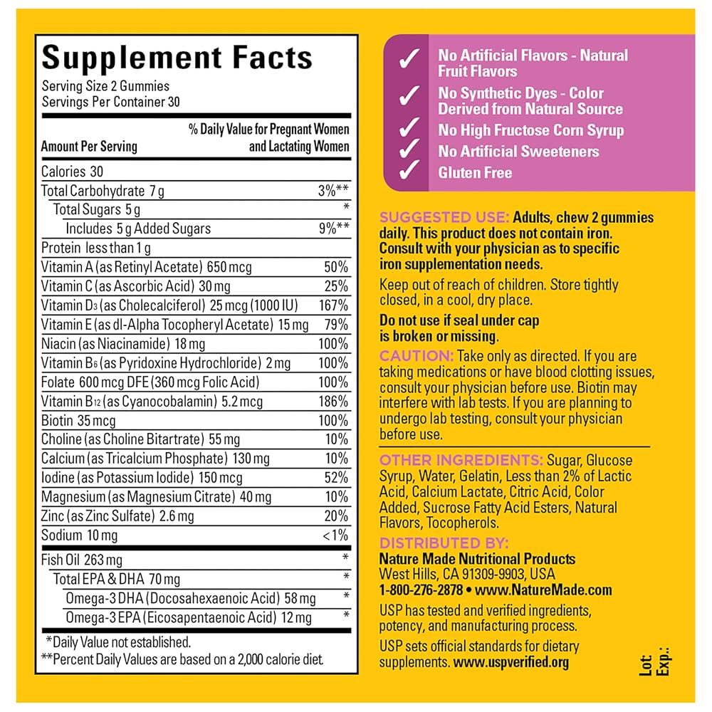 Nature Made Prenatal Gummies with DHA and Folic Acid - 60 Gummies - image 8
