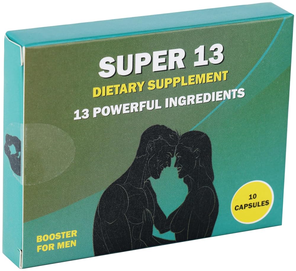 GLADTON Super 13 Herbal Supplement for Men's Energy & Stamina - 10 Capsules