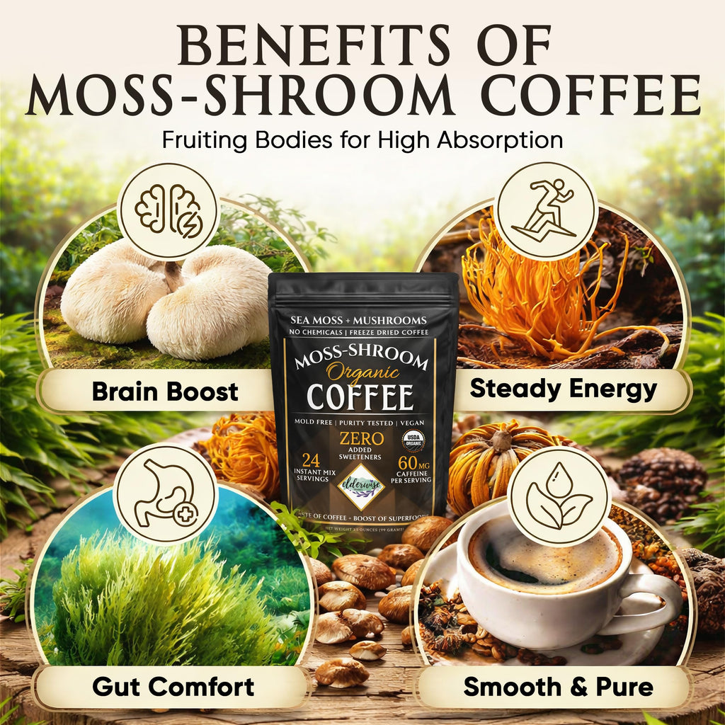 Elderwise Organics Mushroom Coffee with Sea Moss Instant Blend - 3.5 oz - image 9