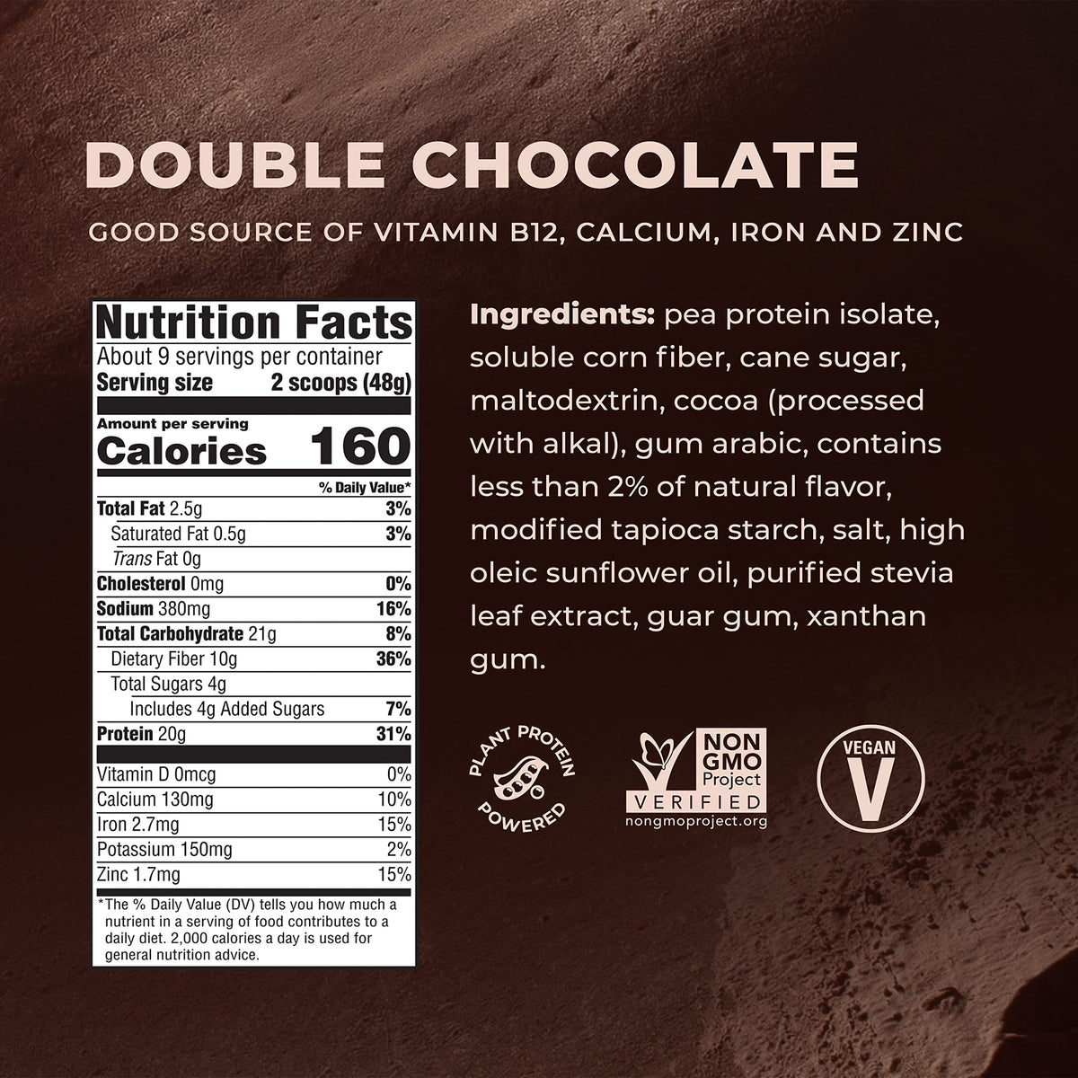 Evolve Protein Powder Classic Chocolate Plant-Based - 1 Lb - image 4