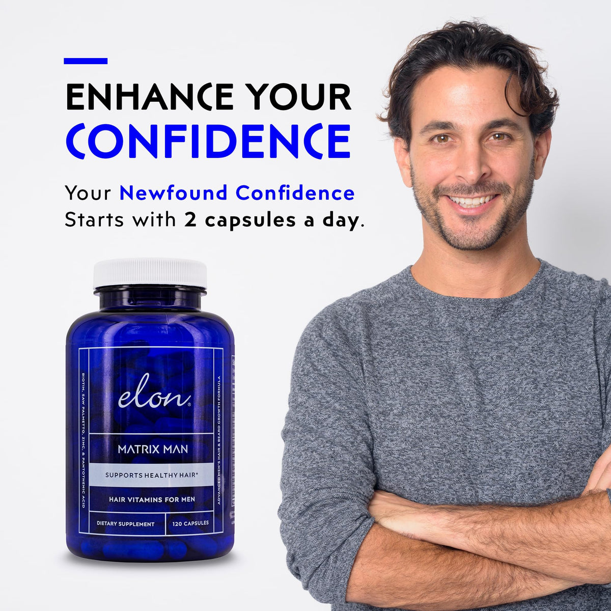 Elon Matrix Man Hair Growth Vitamins for Men - 120 Capsules - image 3