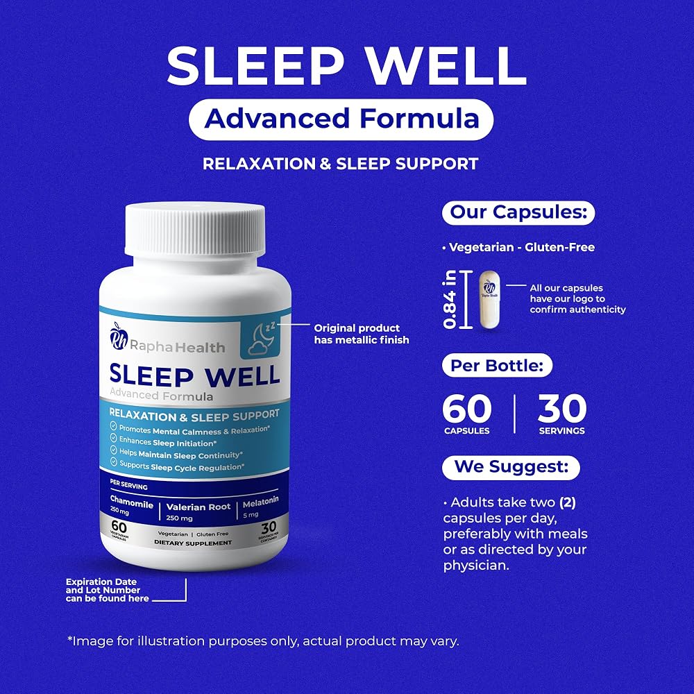 RAPHA HEALTH Sleep Well Natural Sleep Aid - 60 Capsules - image 4