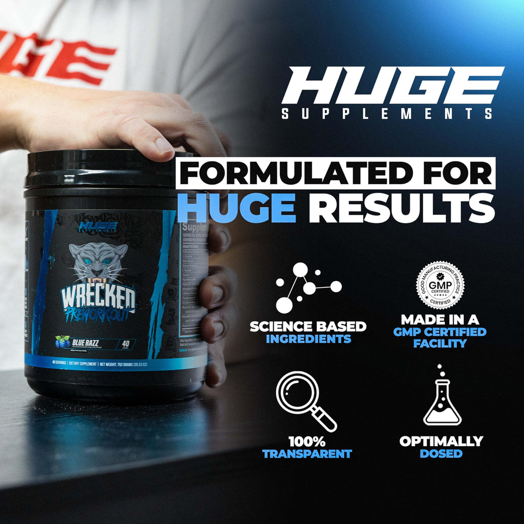 Huge Supplements Wrecked Pre Workout, Advanced Formula, Boosts