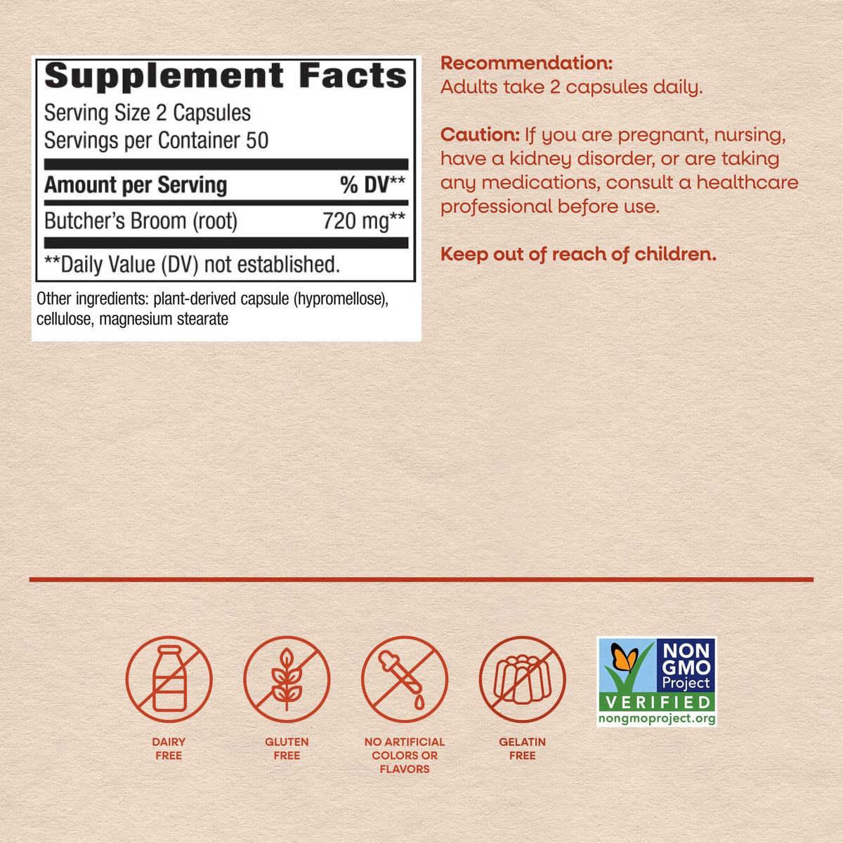Nature's Way Butcher's Broom Root Supplement - 100 Capsules - image 6