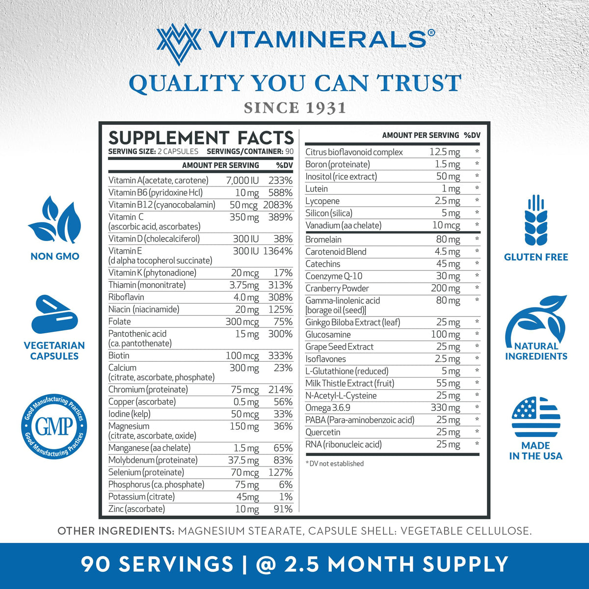 Vitaminerals CombAdult Comprehensive Vitamin & Mineral Formula