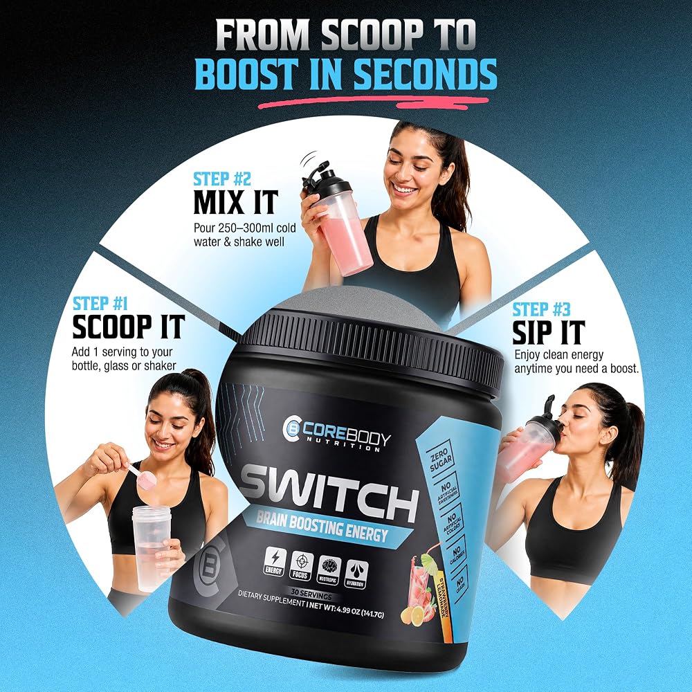 CoreBody Nutrition Switch Nootropic Powder for Memory and Focus - image 3