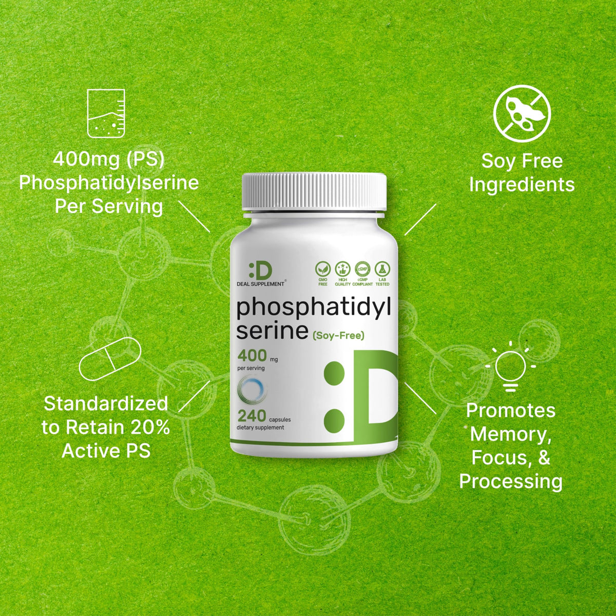 Deal Supplement Phosphatidylserine 400mg - 240 Capsules - image 4