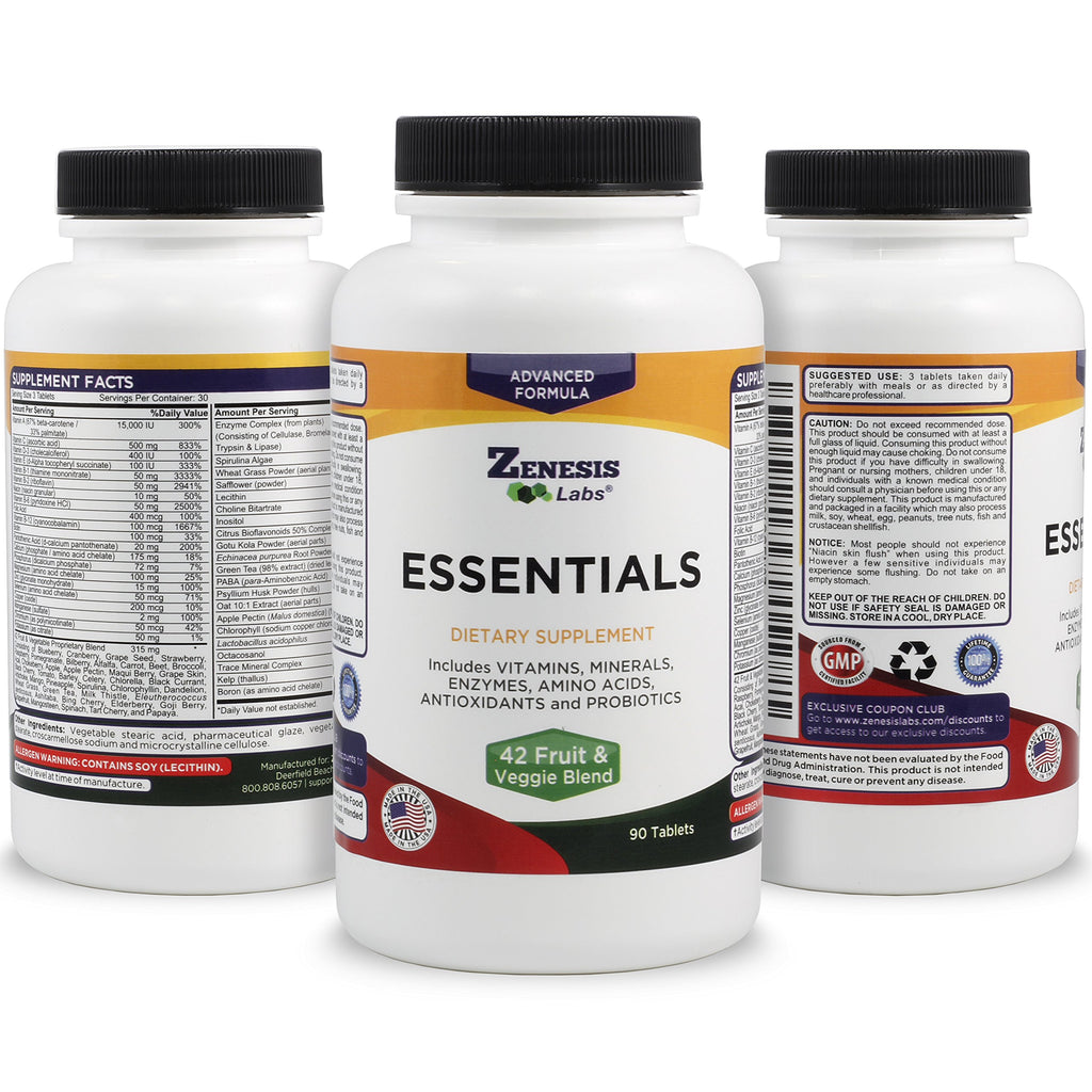 Zenesis Labs Essentials Natural Multivitamin - 90 Tablets - image 6