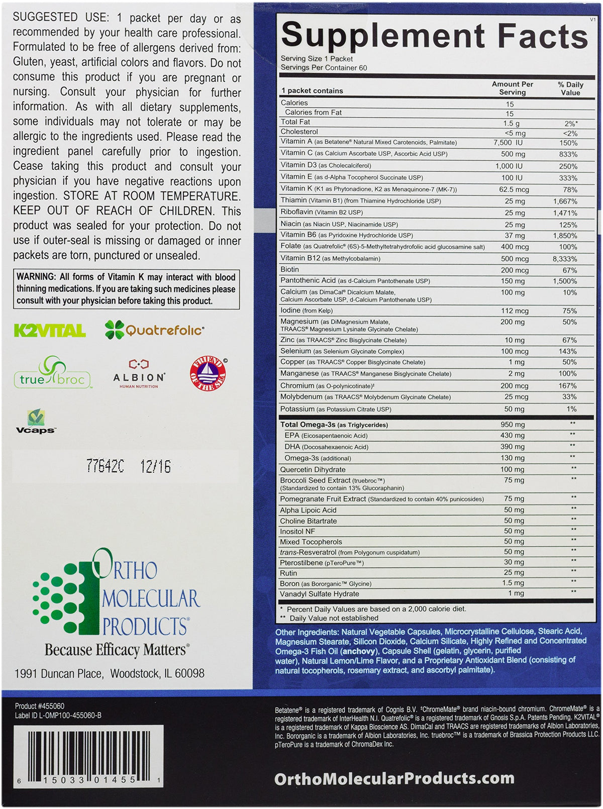 Ortho Molecular Alpha Base Premier Packs - 60 Count - image 2