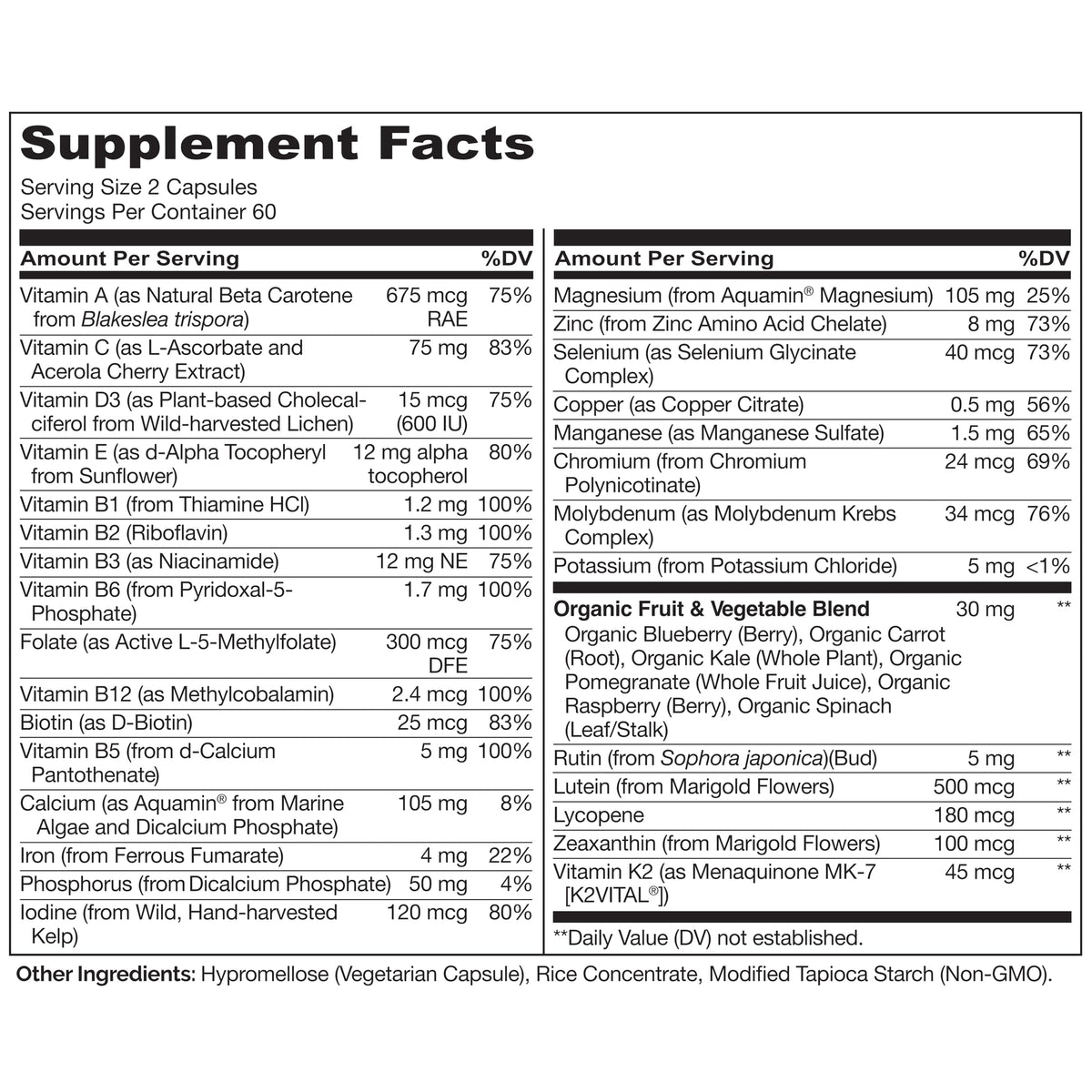 NATURELO Whole Food Multivitamin for Teens