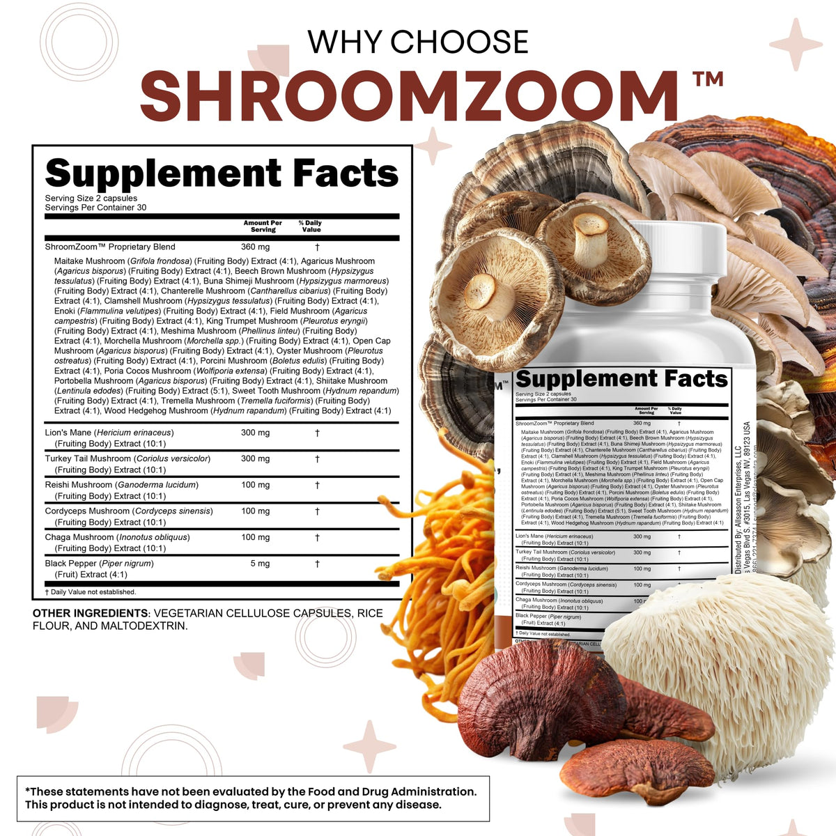 Clean Nutraceuticals Lions Mane 20in1 Mushroom Supplement - 60 Capsules - image 5