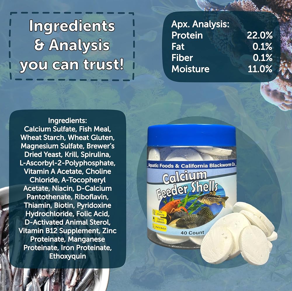 Aquatic Foods Calcium Sinking Feeder Shells - 90 Count - image 3
