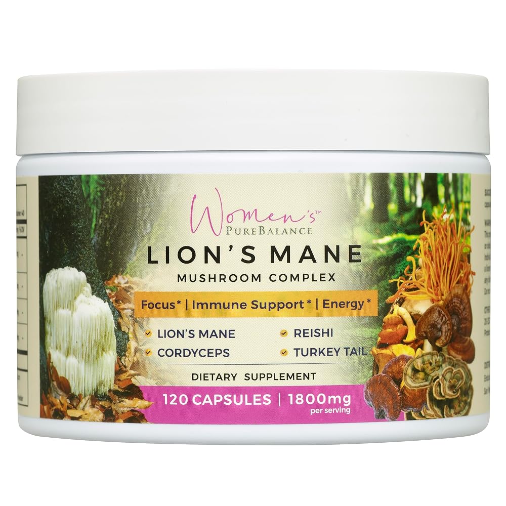 Women's PureBalance Lion's Mane Mushroom Supplement - 120 Capsules