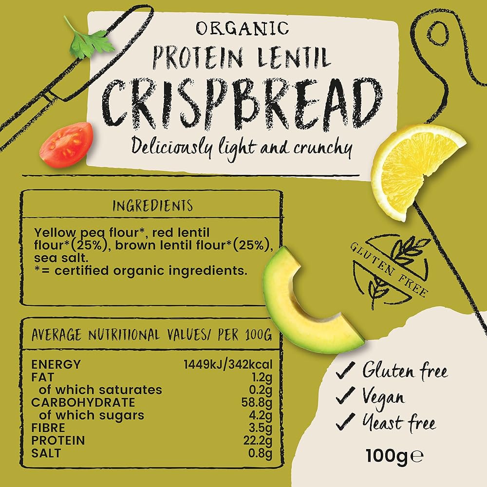 Amisa Organic Gluten-Free Protein Lentil Crispbread - 100g - image 2