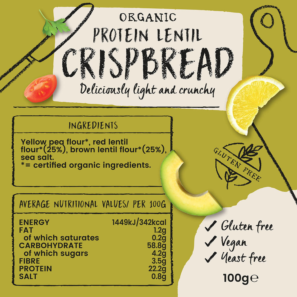 Amisa Organic Gluten-Free Protein Lentil Crispbread - 100g - image 2