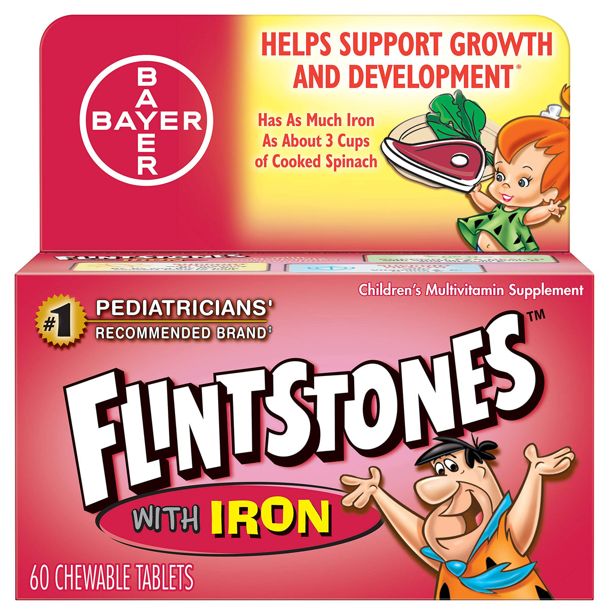Flintstones Children's Multivitamin Plus Iron Chewable Tablets - 180 Count