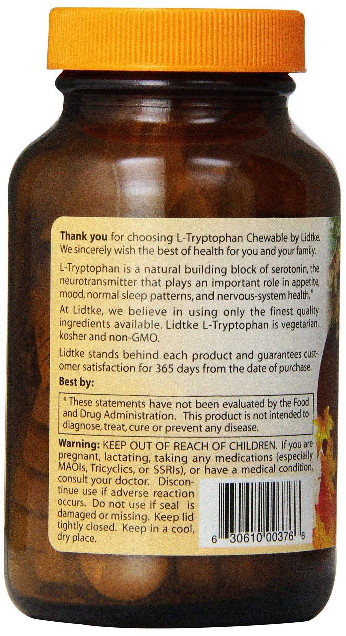Lidtke L-Tryptophan Chewable Tablets for Sleep - 60 Count - image 3