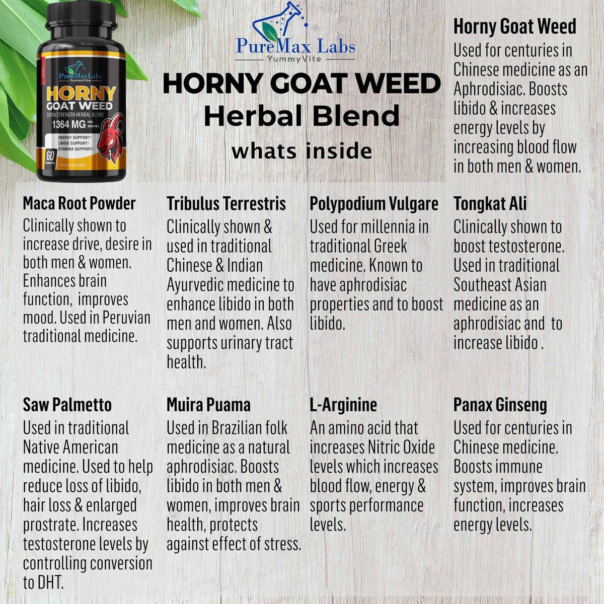 YUMMYVITE Horny Goat Weed Extra Strength Blend