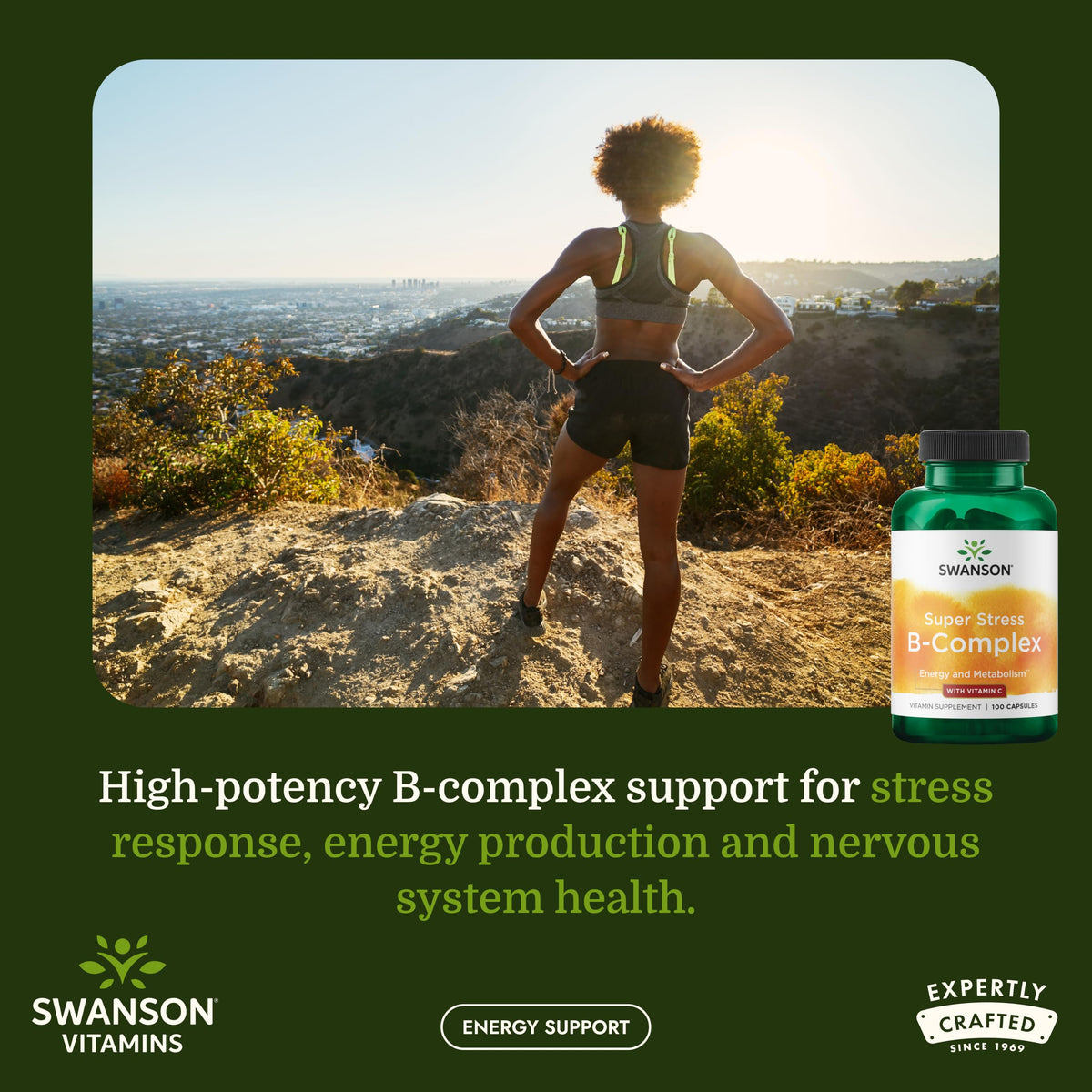 Swanson Super Stress B-Complex with Vitamin C - 100 Capsules - image 2