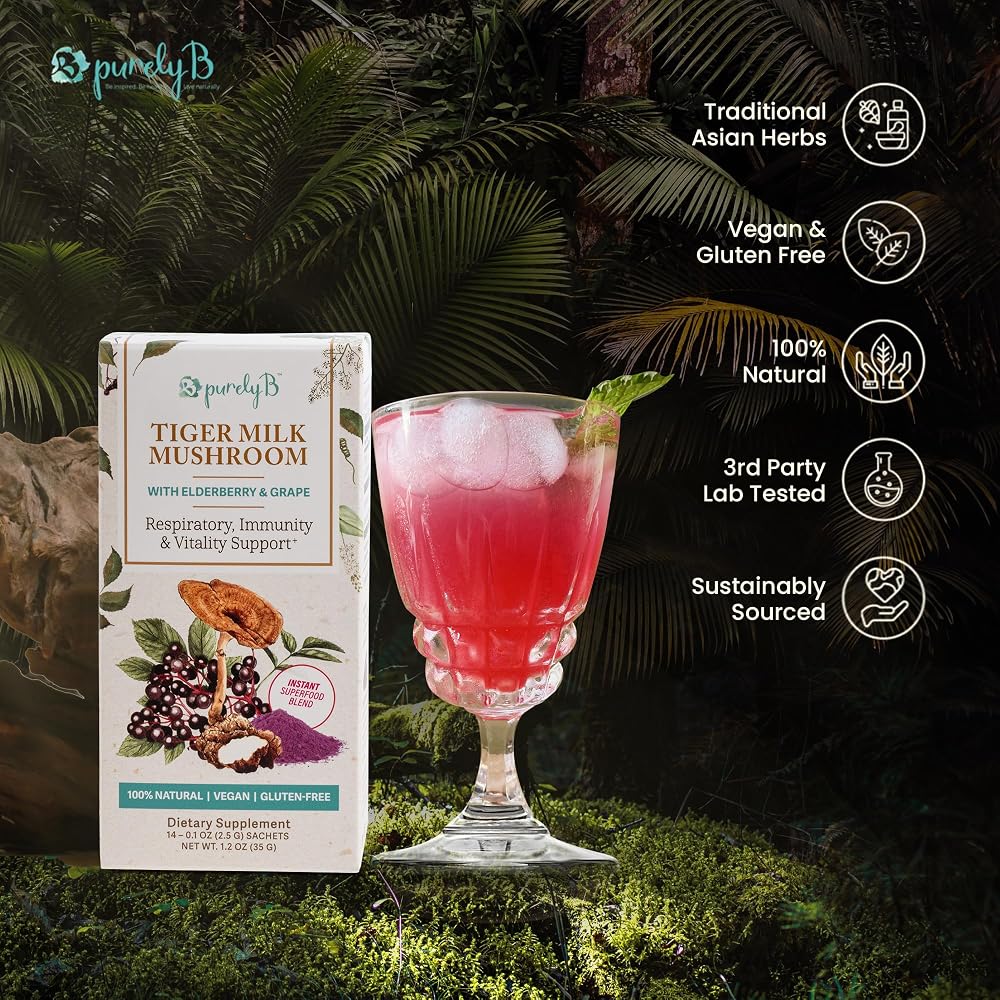 PurelyB Tiger Milk Mushroom Powder - 75g/30 Sachets - image 3