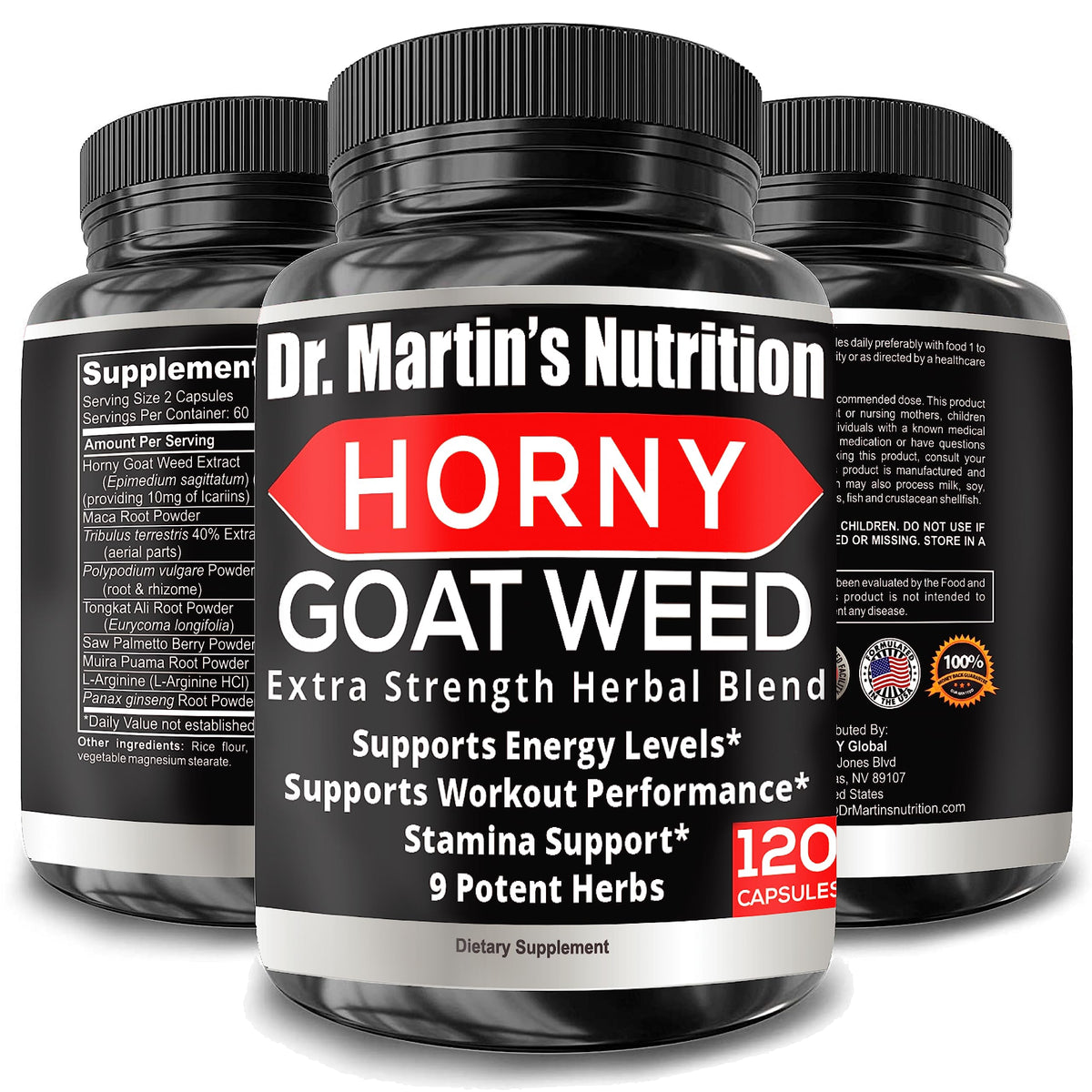 DR. MARTIN'S NUTRITION Horny Goat Weed for Energy - 120 Capsules