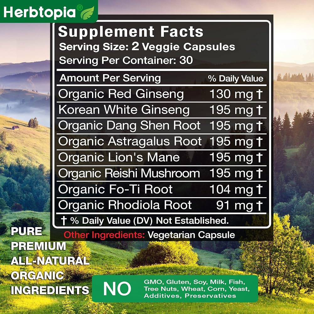 Herbtopia Forever Young Anti Aging Adaptogen Supplement - 60 Vegan Capsules - image 7