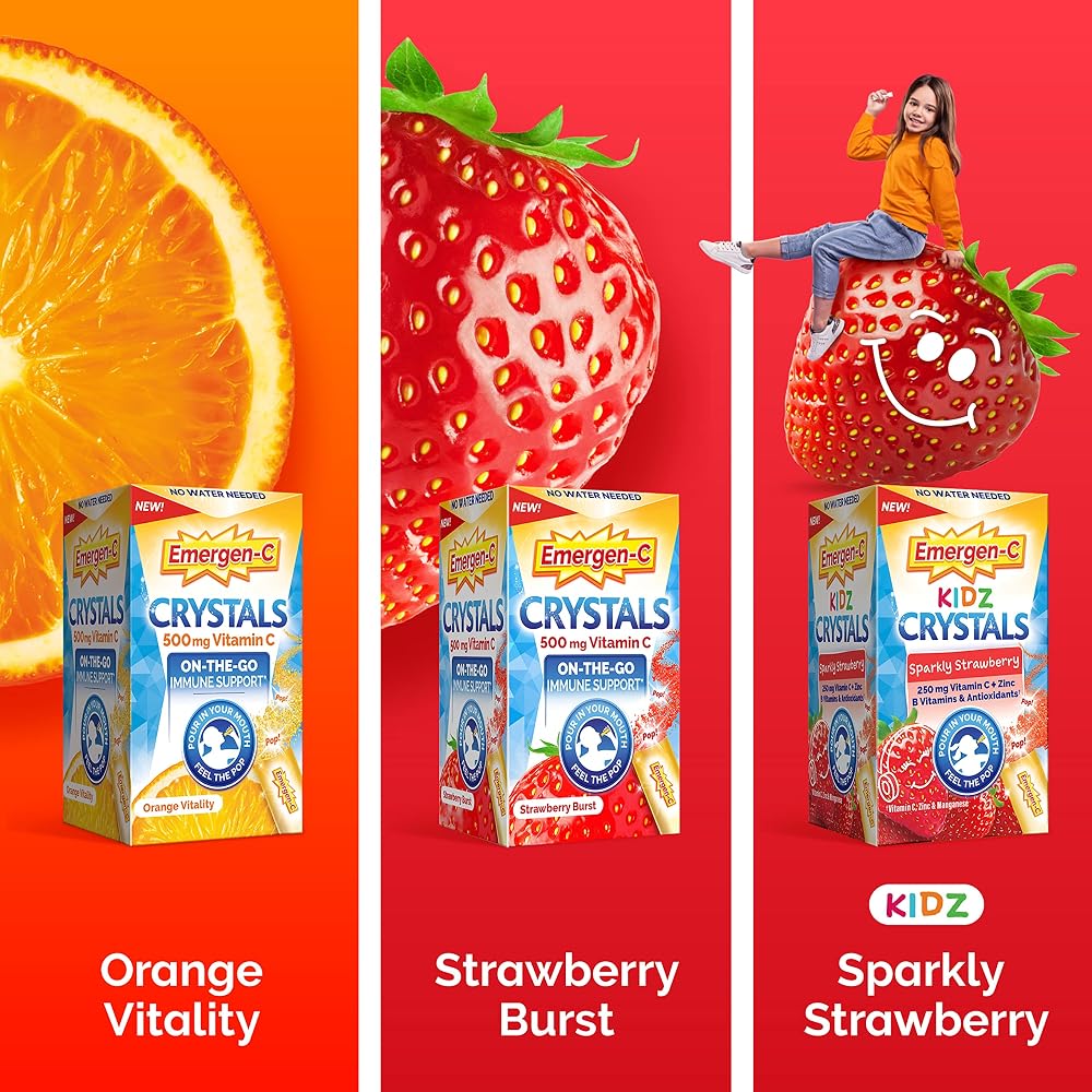 Emergen-C Crystals Vitamin C Immune Support Orange - 28 Stick Packs - image 6
