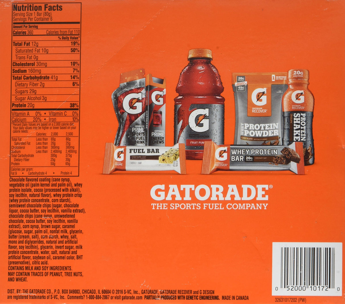 Gatorade Whey Protein Recover Bars Chocolate Chip - 6 Count - image 2