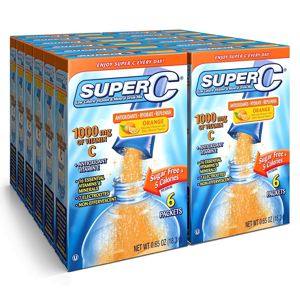 Super C Singles To Go Vitamin C Drink Mix Orange - 72 Packets