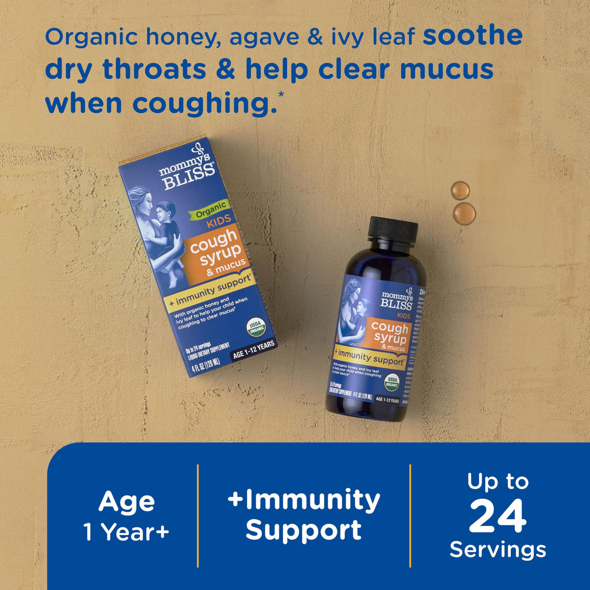 Mommy's Bliss Organic Kids Cough Syrup & Mucus - 4 Fl Oz - image 2