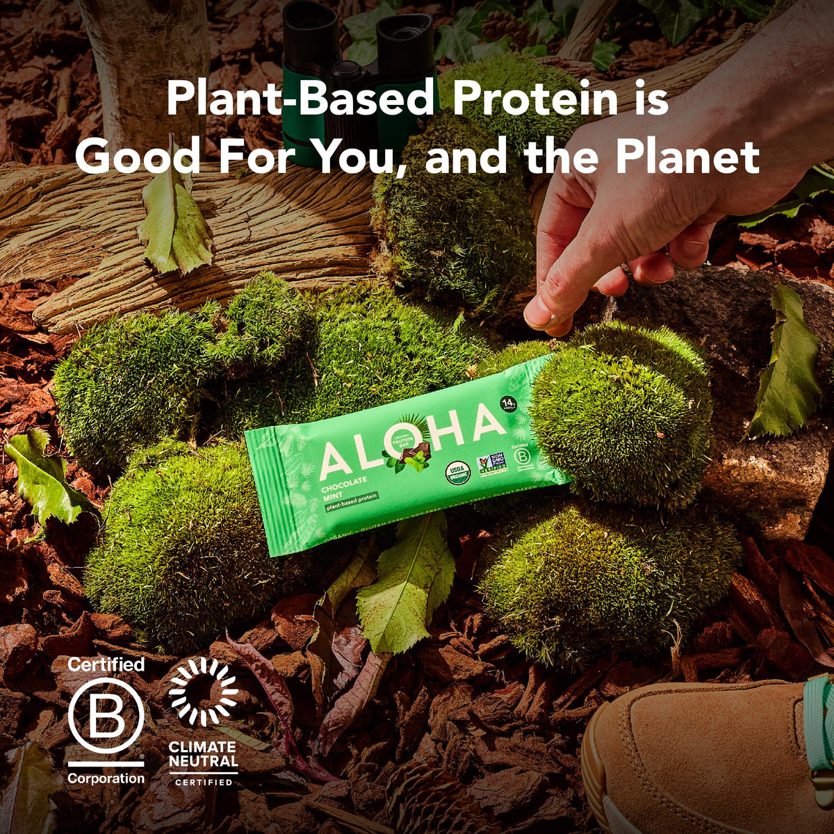 ALOHA Organic Plant Based Protein Bar Minis Coconut Chocolate Almond - 20 Count - image 5