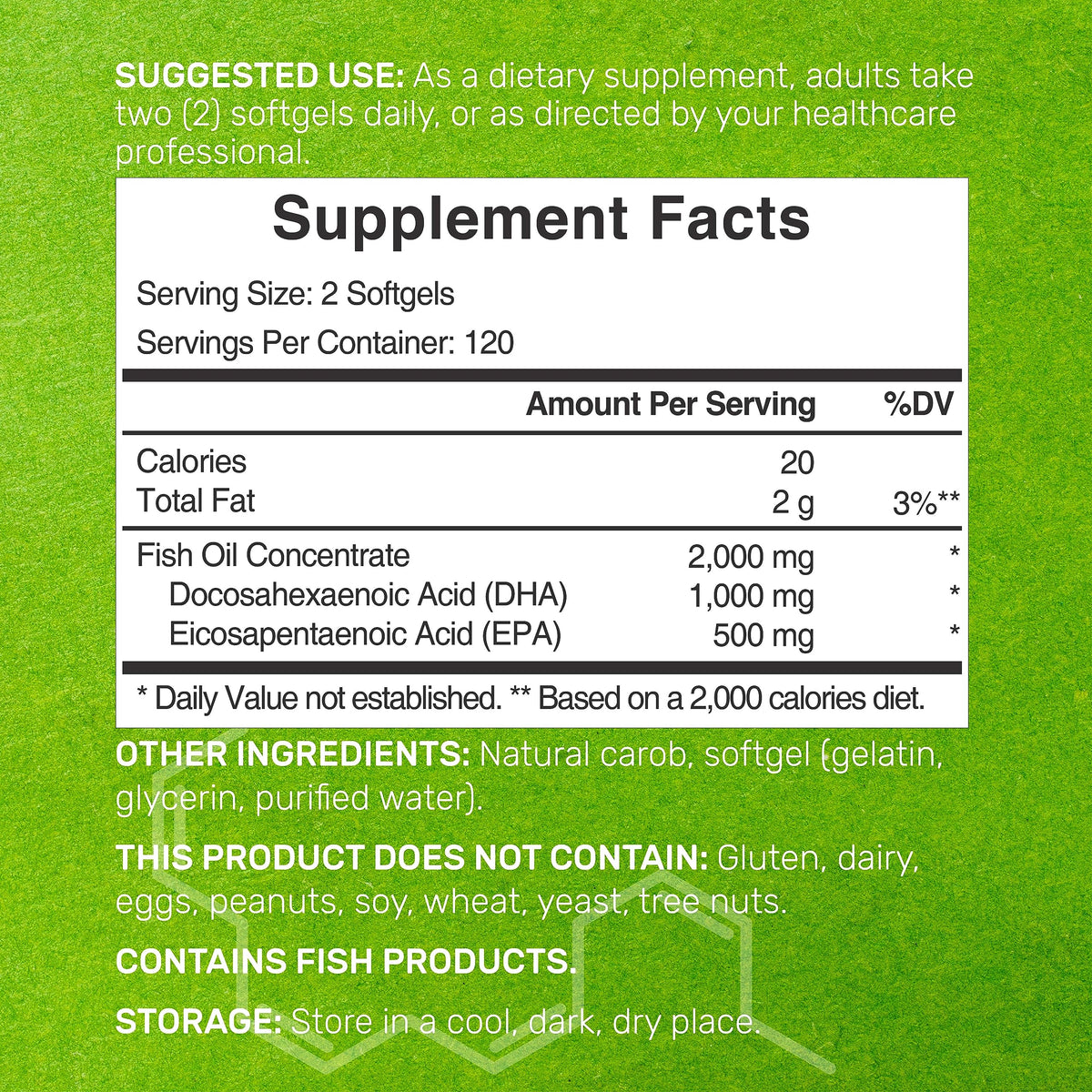 DEAL SUPPLEMENT DHA 1000mg Omega-3 Fish Oil - 240 Softgels - image 2