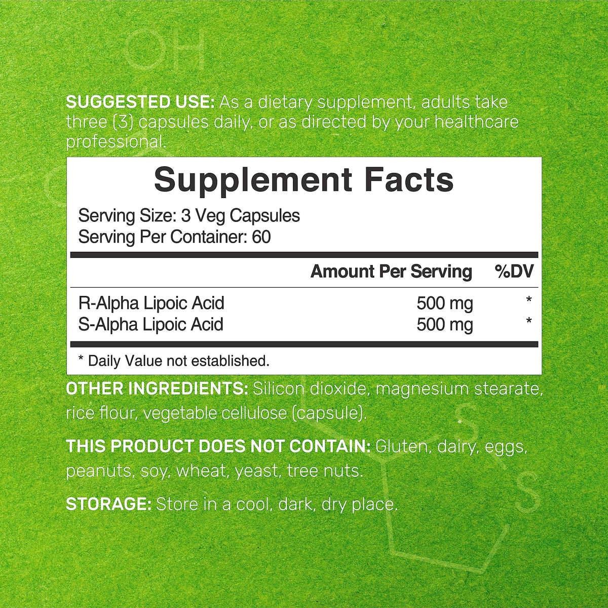 DEAL SUPPLEMENT Alpha Lipoic Acid 1000mg - 180 Vegetarian Capsules - image 2