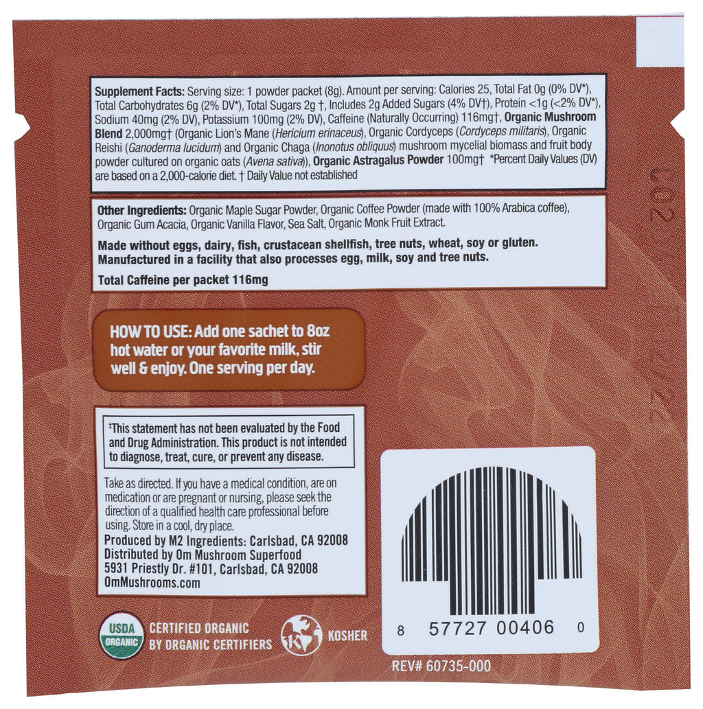OM Mushroom Superfood Organic Mushroom Coffee Latte Blend - 10 Pack - image 3