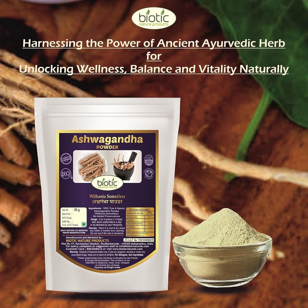 Biotic Safed Musli, Ashwagandha & Shatavari Powder - 300g - image 3