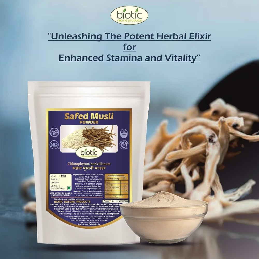 Biotic Safed Musli, Ashwagandha & Shatavari Powder - 300g - image 2