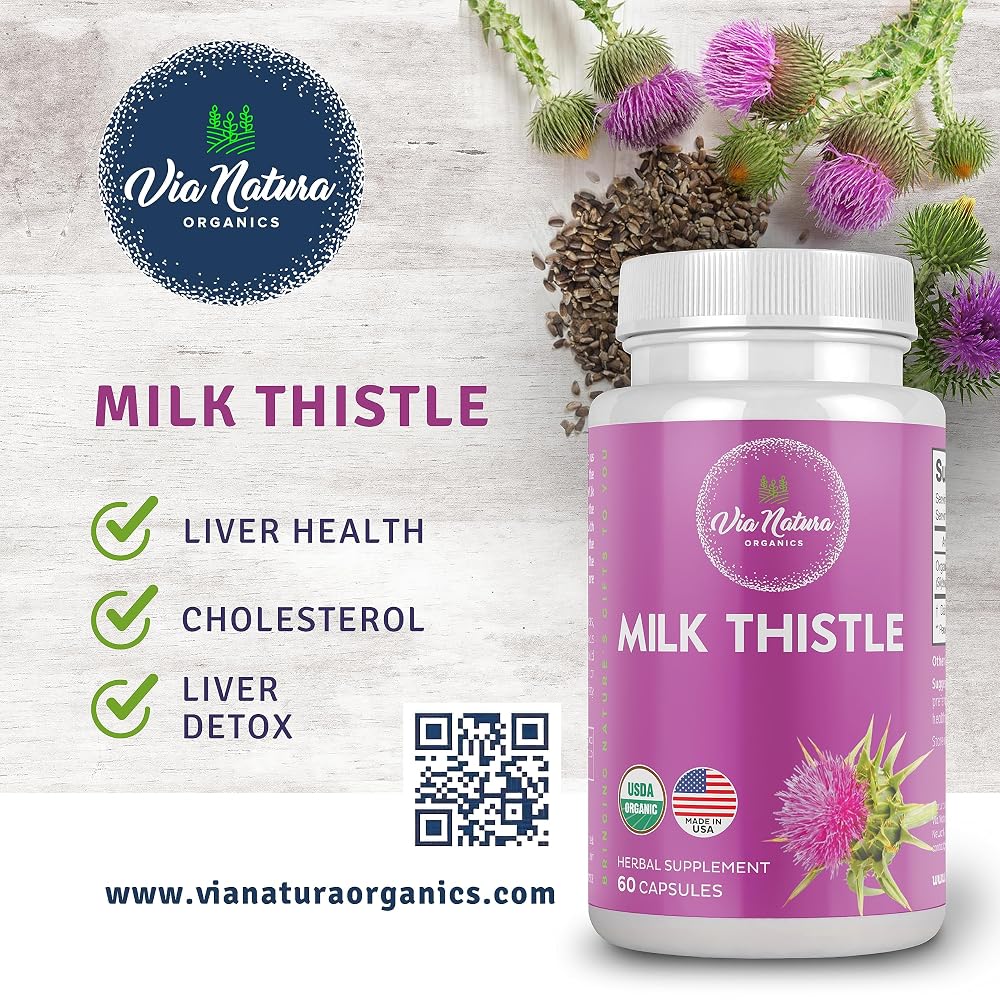 Via Natura Organics Milk Thistle 1000mg - 60 Capsules - image 3