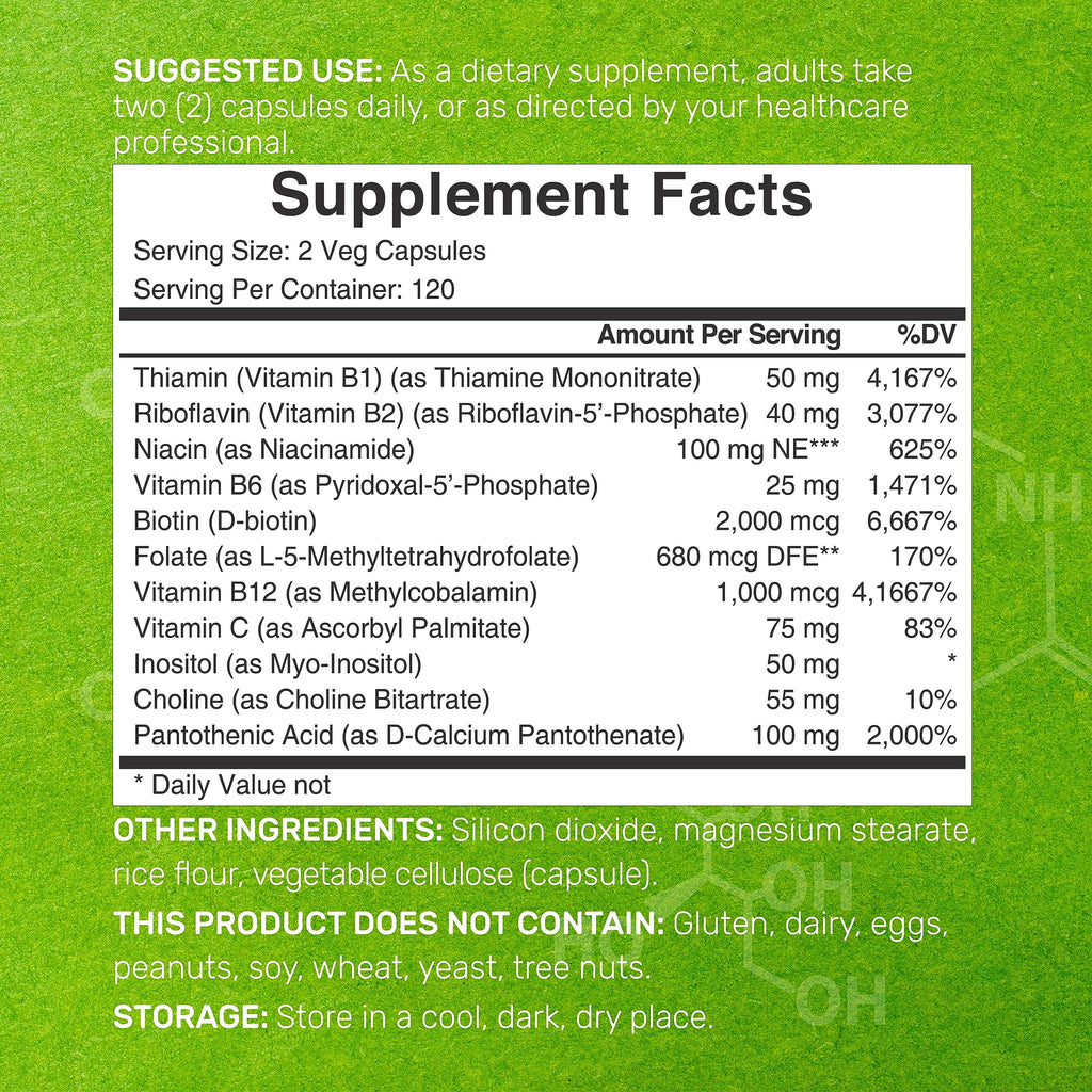 DEAL SUPPLEMENT Bioactive Vitamin B Complex - 240 Vegetarian Capsules - image 2
