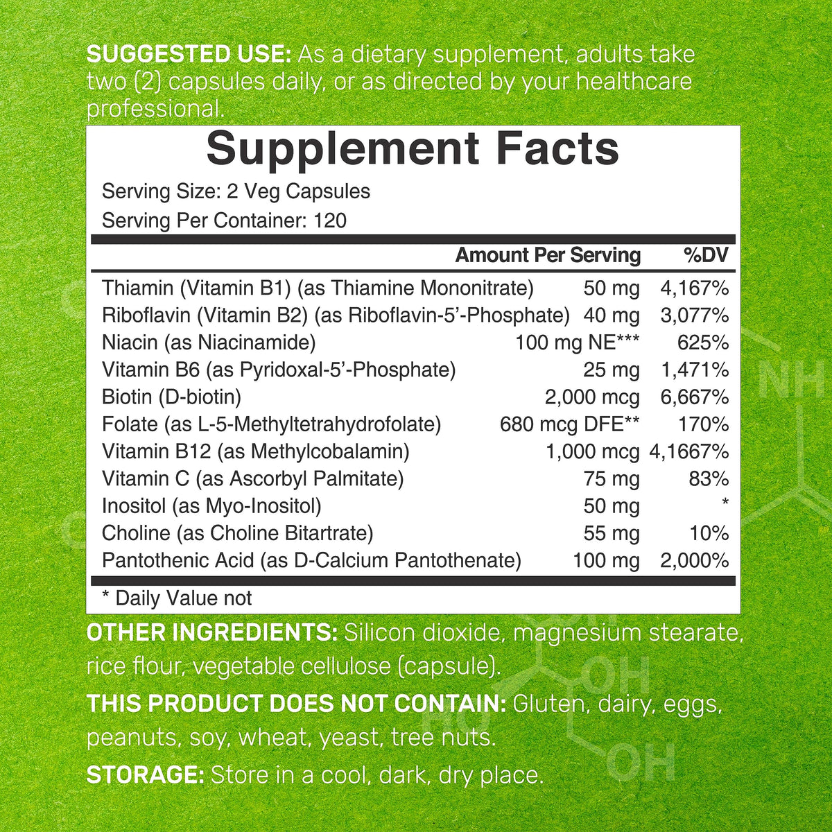 DEAL SUPPLEMENT Bioactive Vitamin B Complex - 240 Vegetarian Capsules - image 2